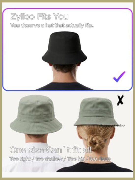 Linen Cotton Bucket Hat, UPF 50+ Sun Protection, Adjustable Chin Strap